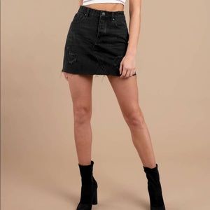 SOLD NWT Black high rise denim skirt